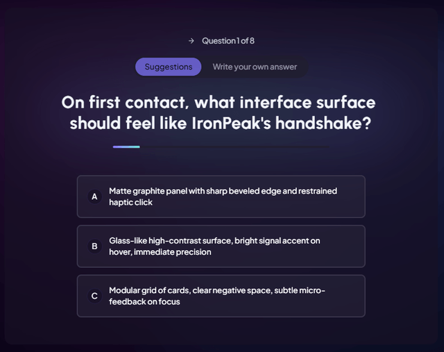 Aurora interview step interface